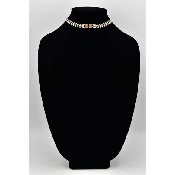 Christian Dior Vintage Logo Choker Necklace Revolution Crystal Authentic Y2K - Picture 4 of 12
